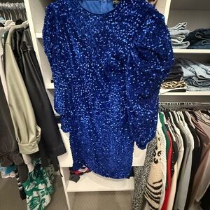Elegant Blue Sequin Dress
